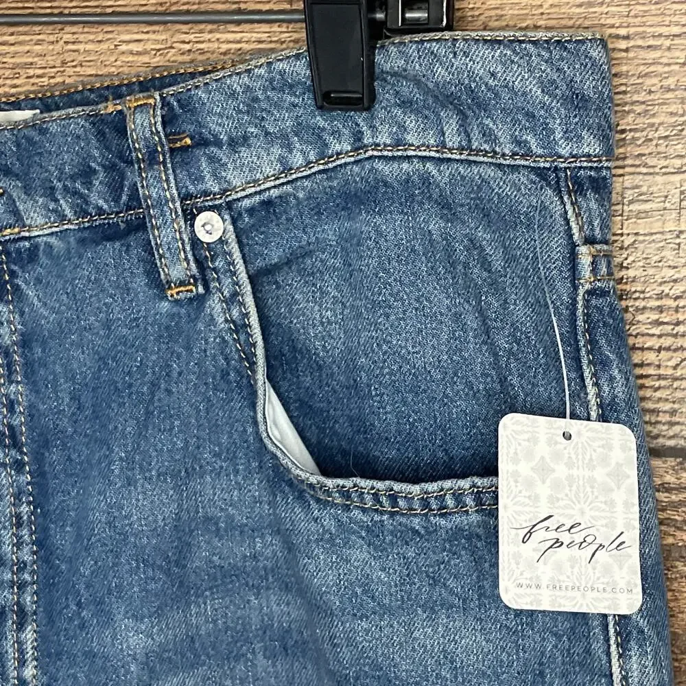 We The Free People New Dawn Flare Jeans High Waist Belgrade Blue SZ 31 NWT